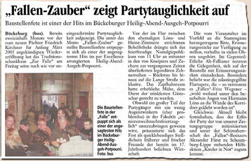 Weihnachtsfrühschoppen in der Falle.